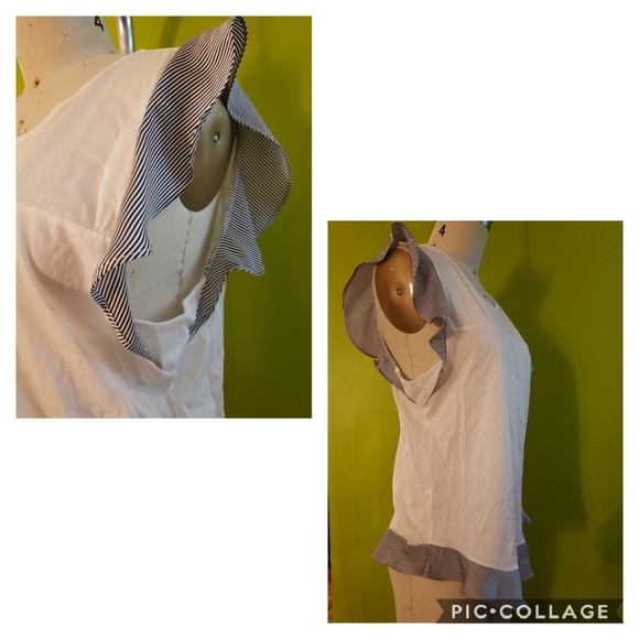 NWT Spring 2015 J.Crew Flounce Tank Top in Stripe - Picture 2 of 6